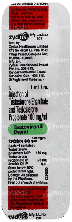 Testoviron Depot 100Mg Injection 1Ml